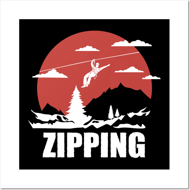 Zipline Adventure Ziplining Ziplines Gift Wall Art by GrafiqueDynasty